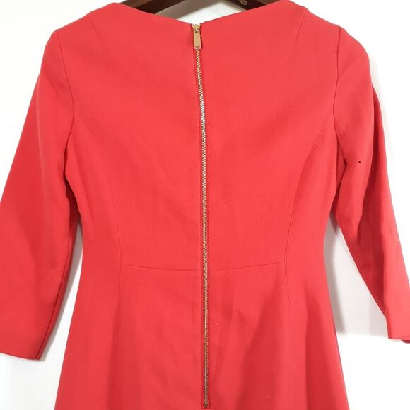 Vince Camuto Size 2 Orange Women Lined Gold Zip Dress Style VC5M9159 Modern - Picture 3 of 9